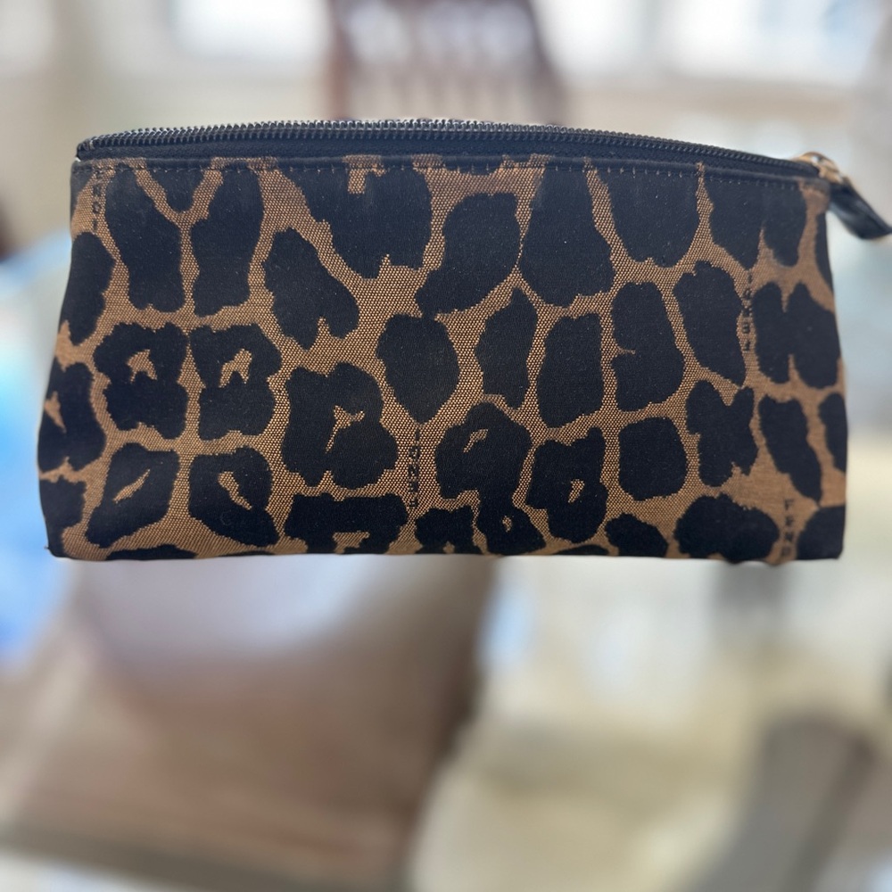Fendi  Brown x Black Leopard Cheetah Cosmetic Pouch